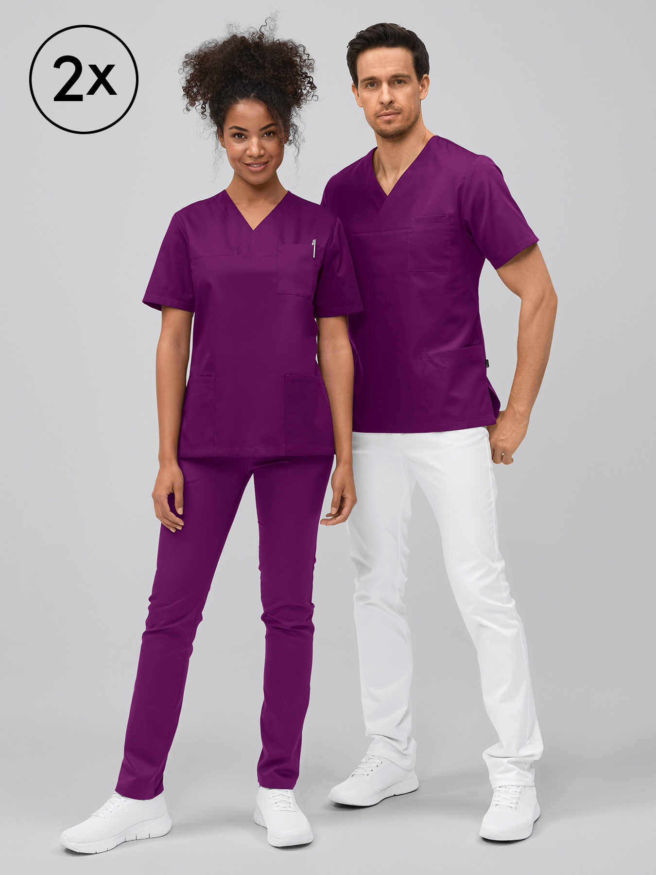 7days - Unisex OP-Kasack PISA 2er-Pack | lila | XXXL 1461307