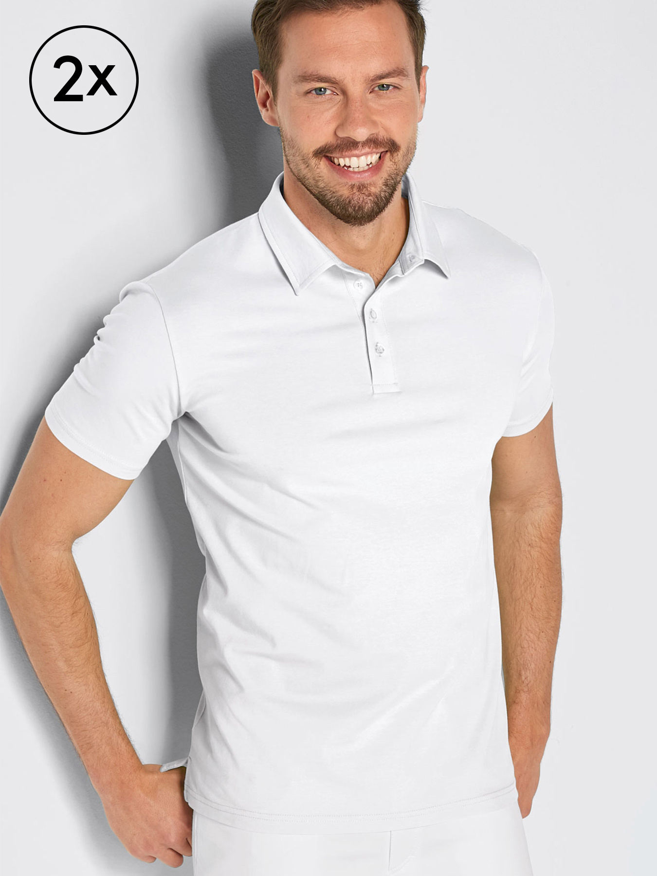 7days - Poloshirt aus Single Jersey im 2er-Pack für Herren | weiß | XXL 20045104