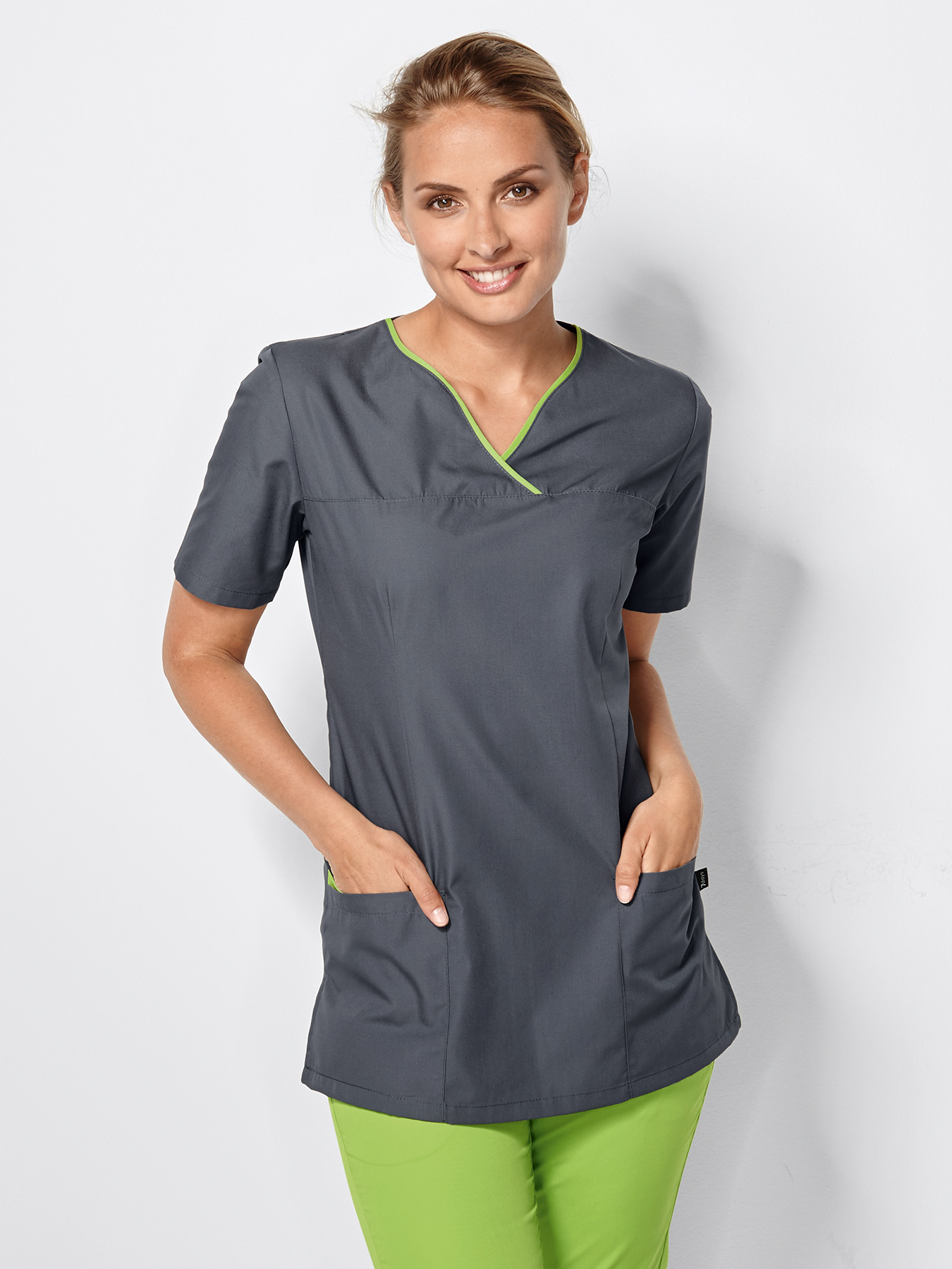 7days - Schlupfkasack mit farbiger Paspel für Damen | grau | 4XL 20262607