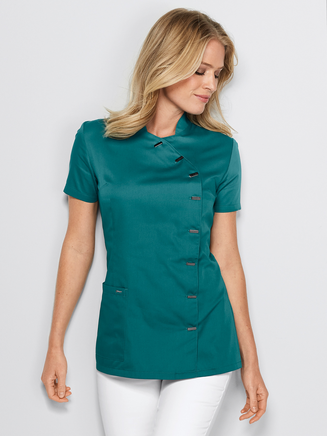 7days - Kasack EDESSA mit hochwertigen Knöpfen für Damen | grün | XS 20356000