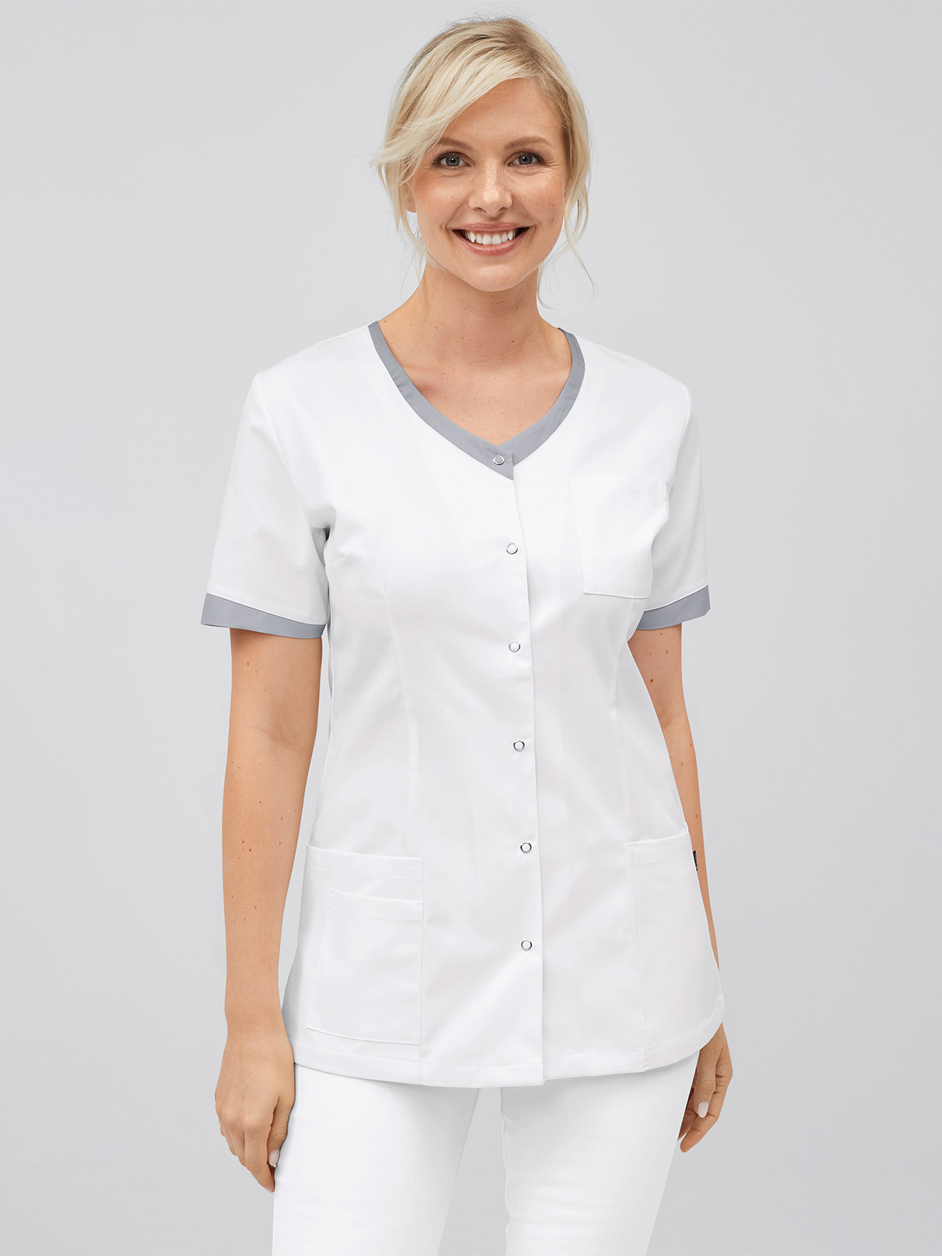 7days - Kasack mit Farbdetails HEIDE für Damen | grau | XXL 20379605