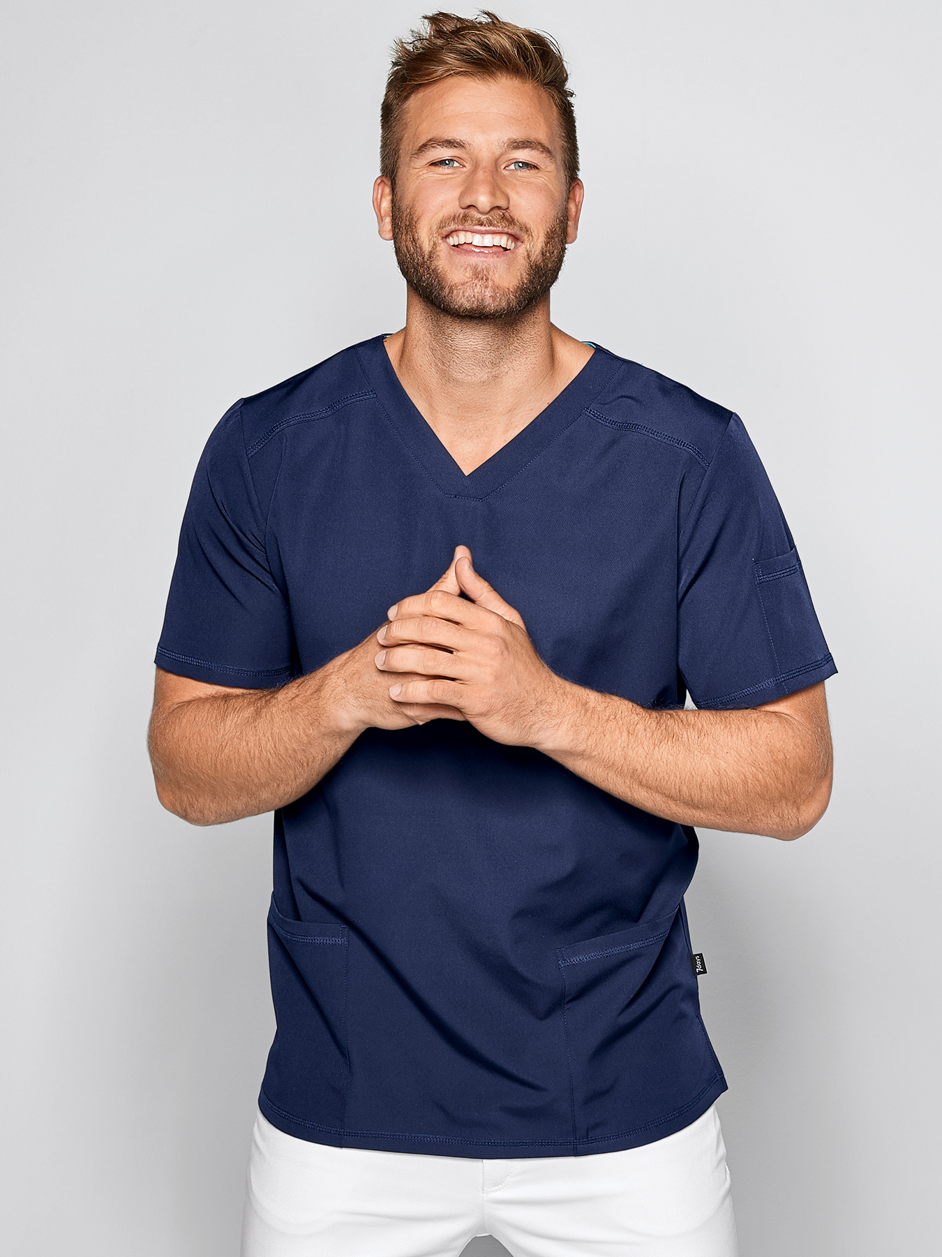 7days - Active-Stretch-Kasack ANDREAS für Herren | blau | M 20394901