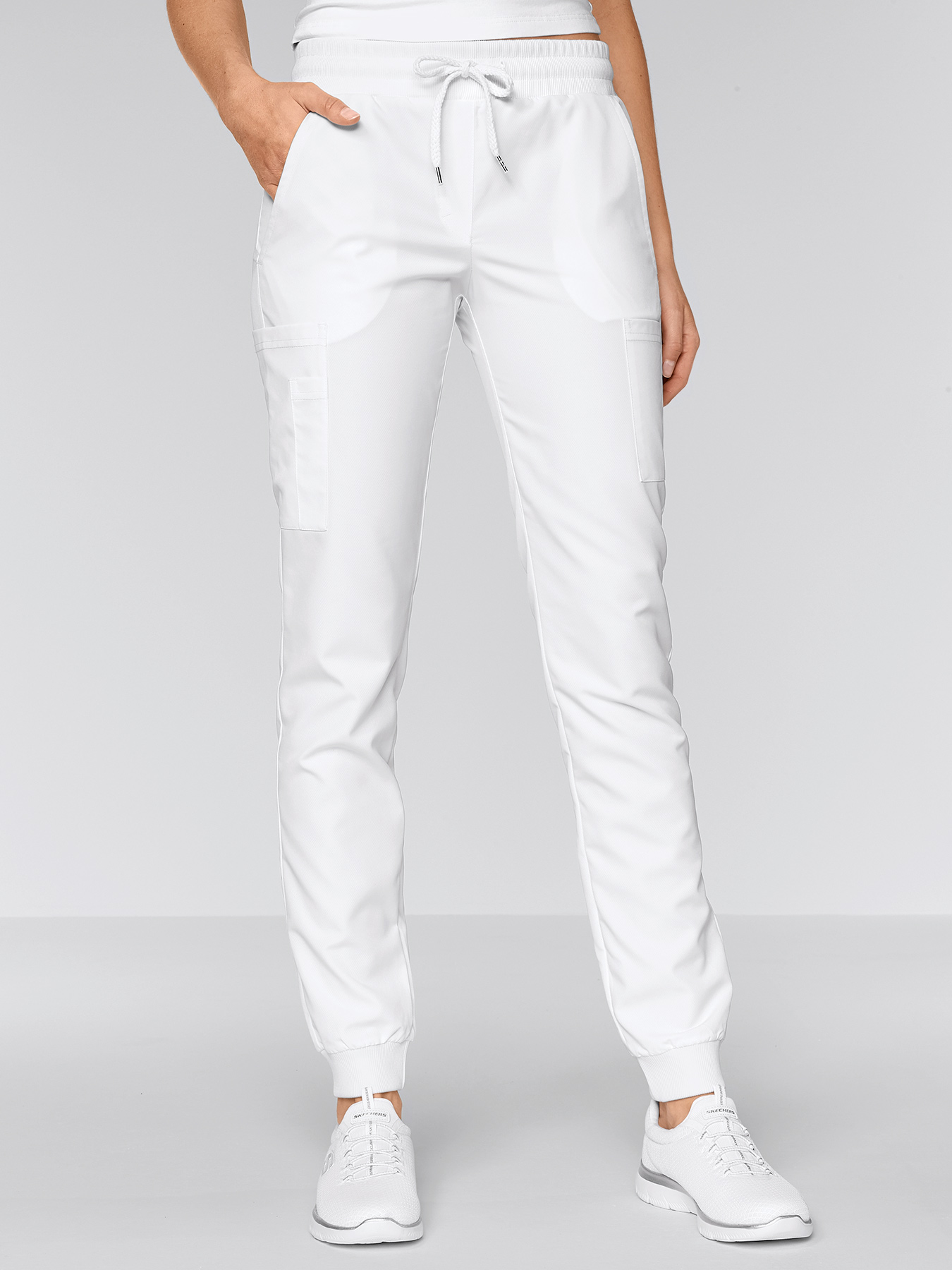 7days - Active-Stretchhose RONDA mit Bündchen für Damen | weiß | XXL 20431105