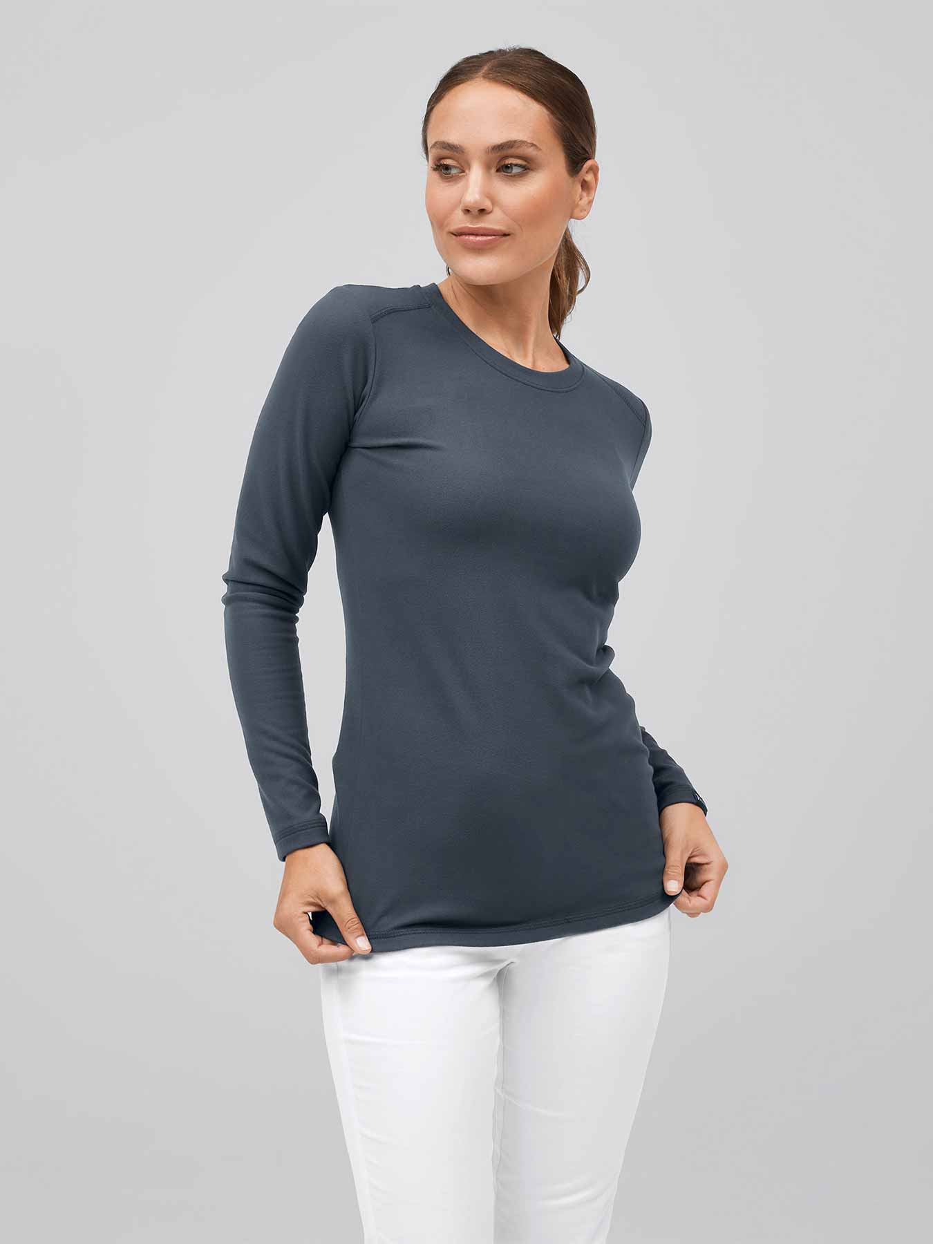 7days - Microfleece-Stretchshirt ABDERA für Damen | grau | 5XL 20506409