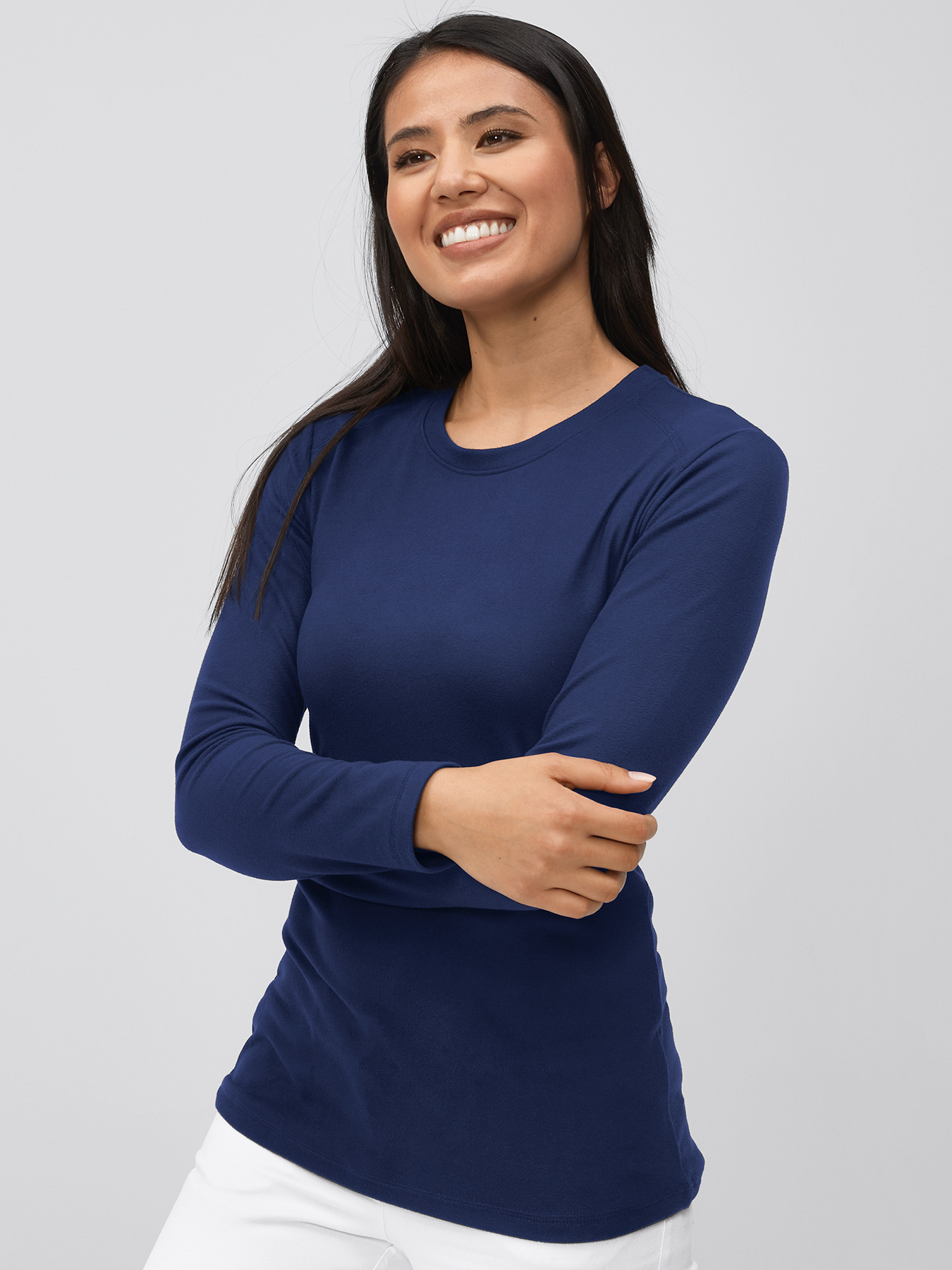 7days - Microfleece-Stretchshirt ABDERA für Damen | blau | S 20506502