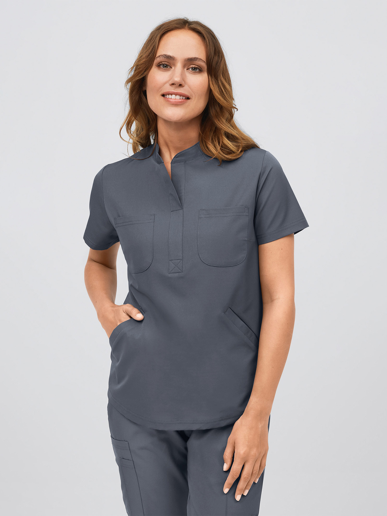 7days - Active-Stretch-Blusenkasack für Damen | grau | XL 20523305