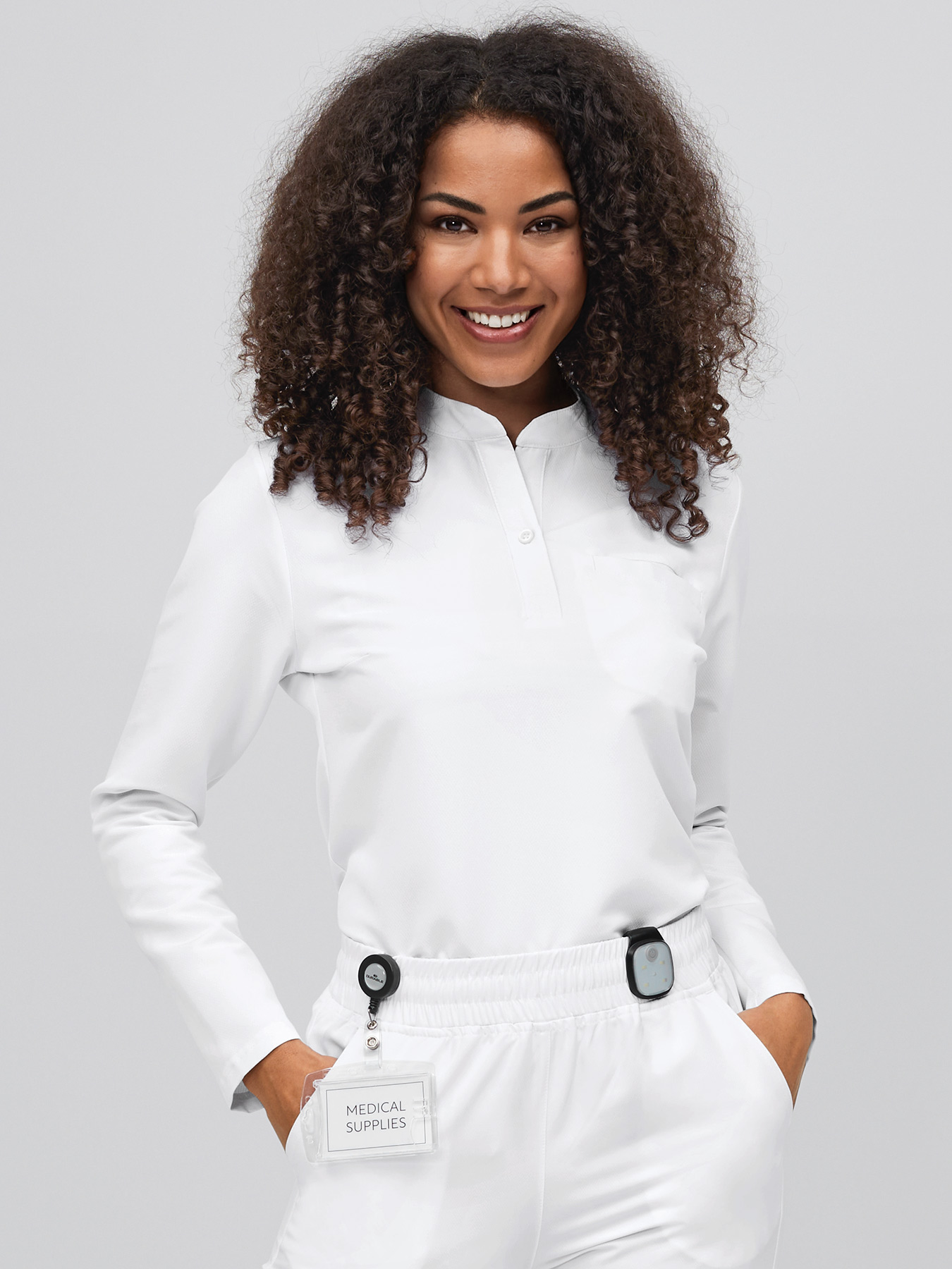 7days - Active-Stretch-Kasack Langarm für Damen | weiß | XXL 20548306