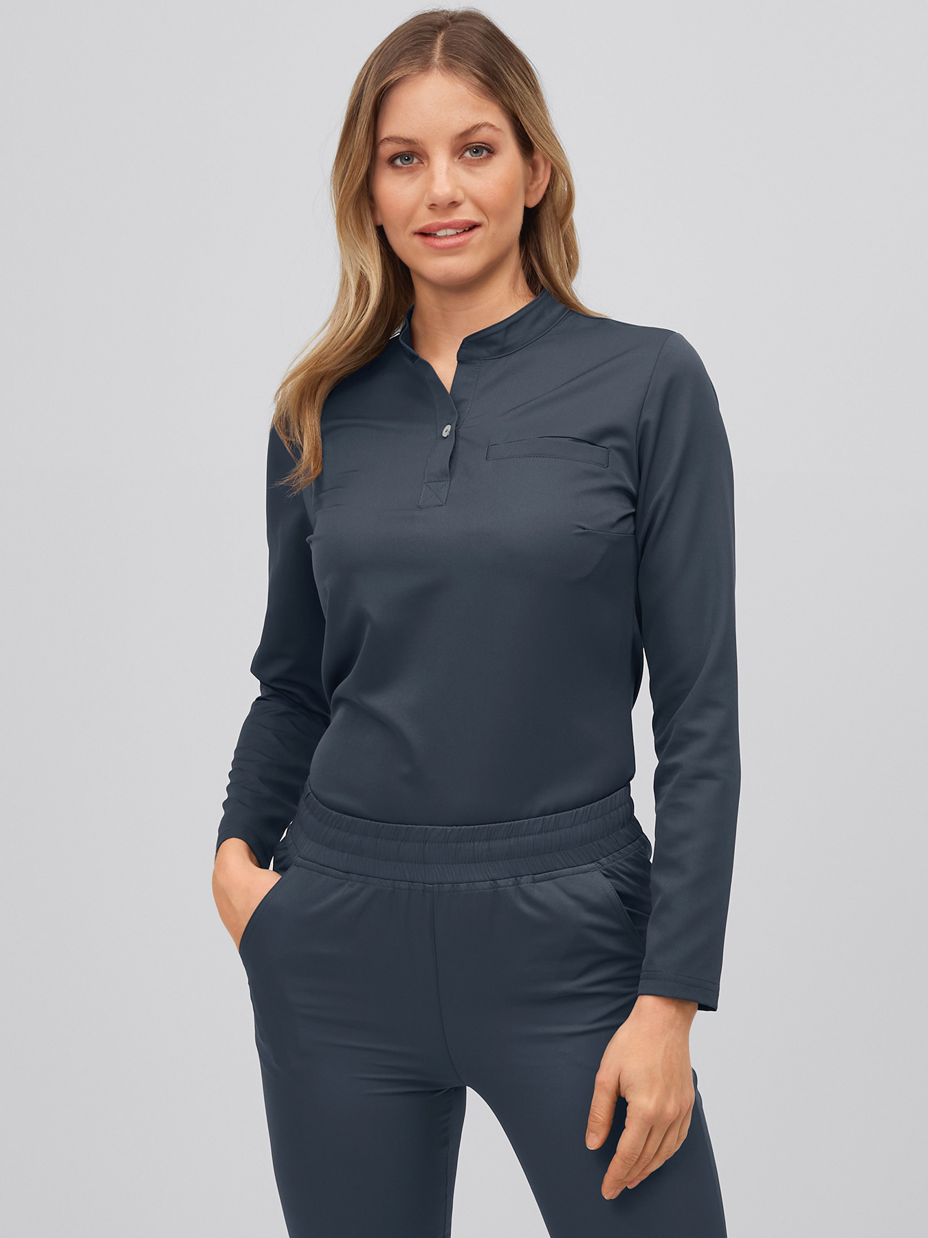 7days - Active-Stretch-Kasack Langarm für Damen | grau | XL 20548405