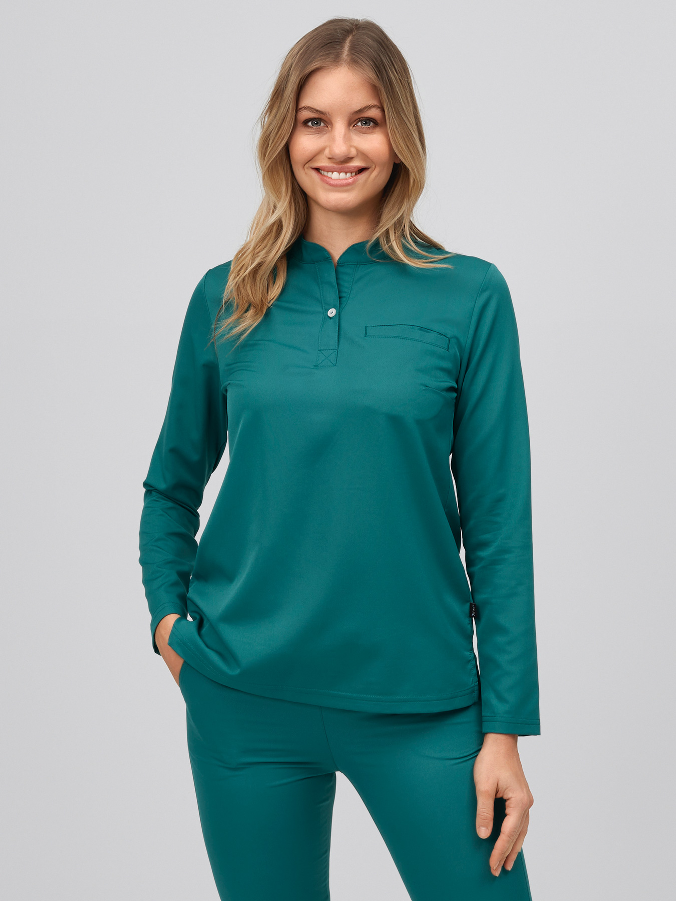 7days - Active-Stretch-Kasack Langarm für Damen | grün | M 20548603