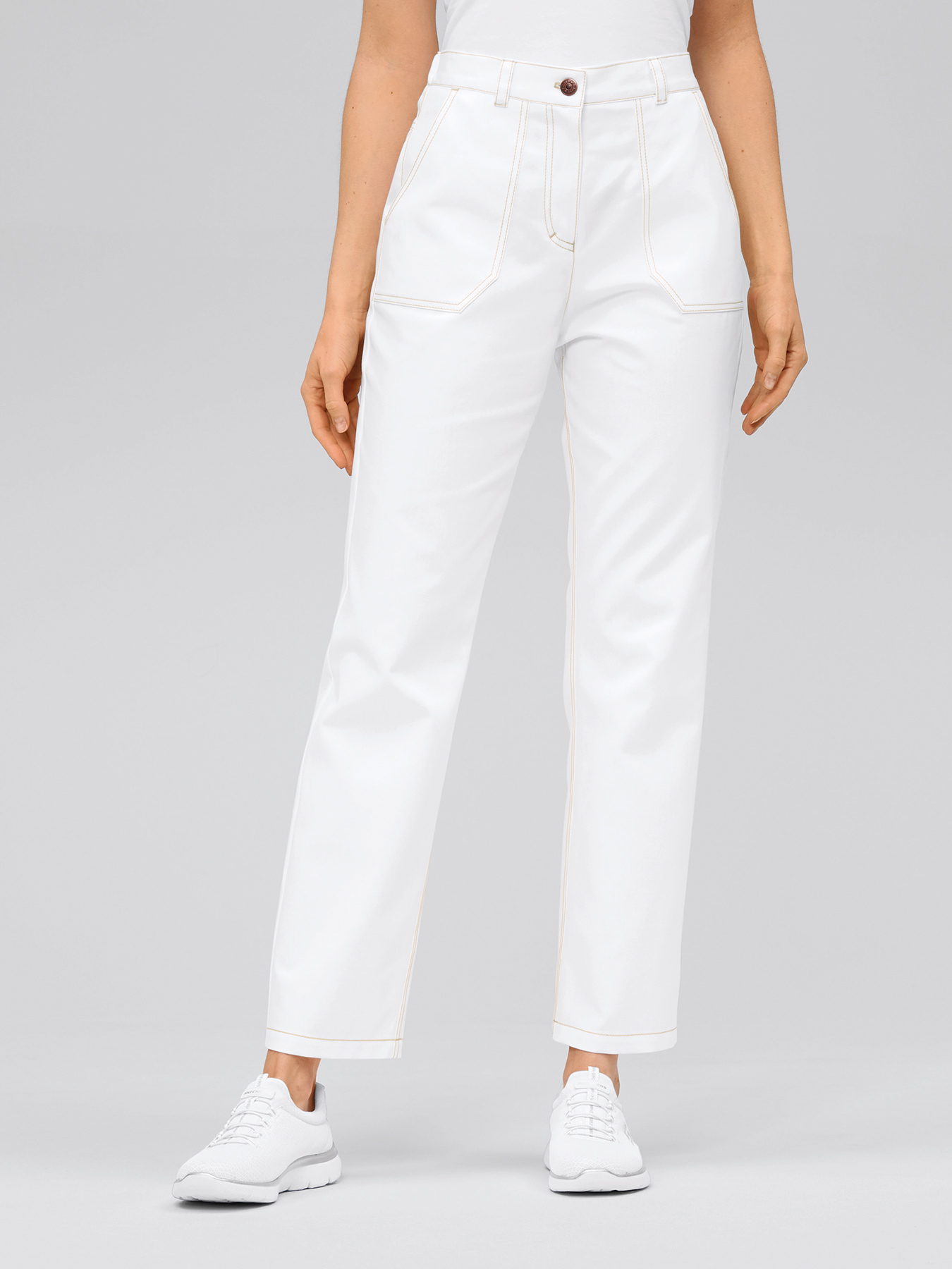 7days - Hose mit Kontrastnähten für Damen | weiß | S 20552202