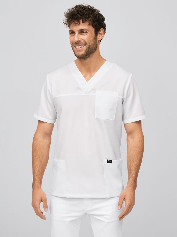 Isacco Kasack Costarica, Größe XXL – Weiß/Chinablau Aus Polyester/Baumwolle (195 G/m²)