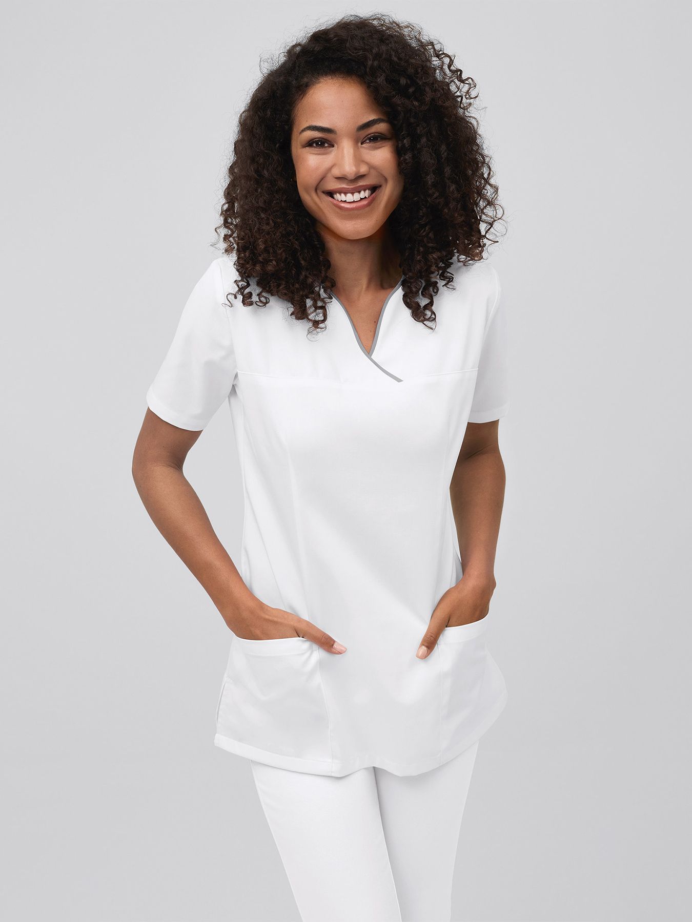 Schlupfkasack mit farbiger Paspel