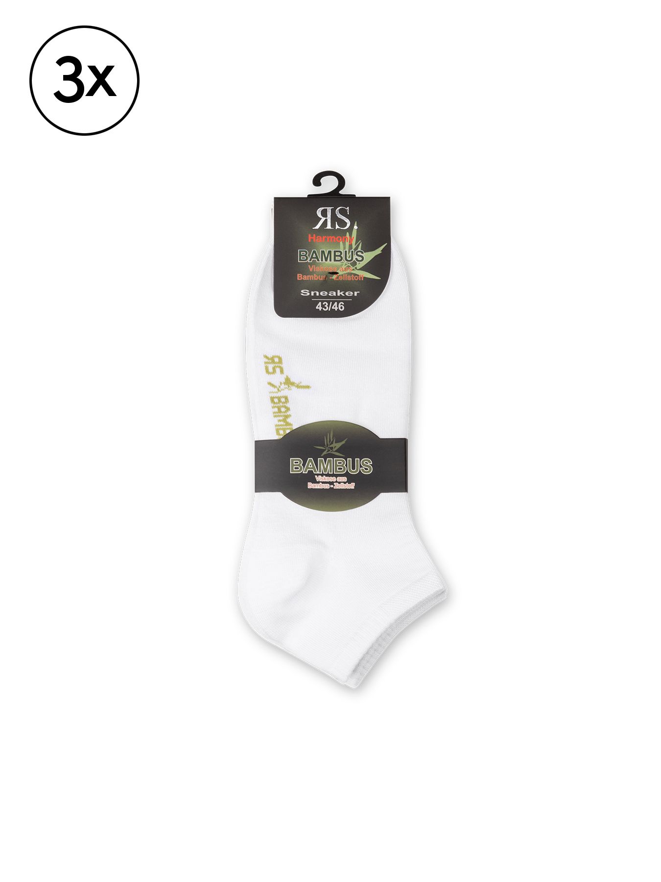 Sneakersocken 3er-Pack, Viskose