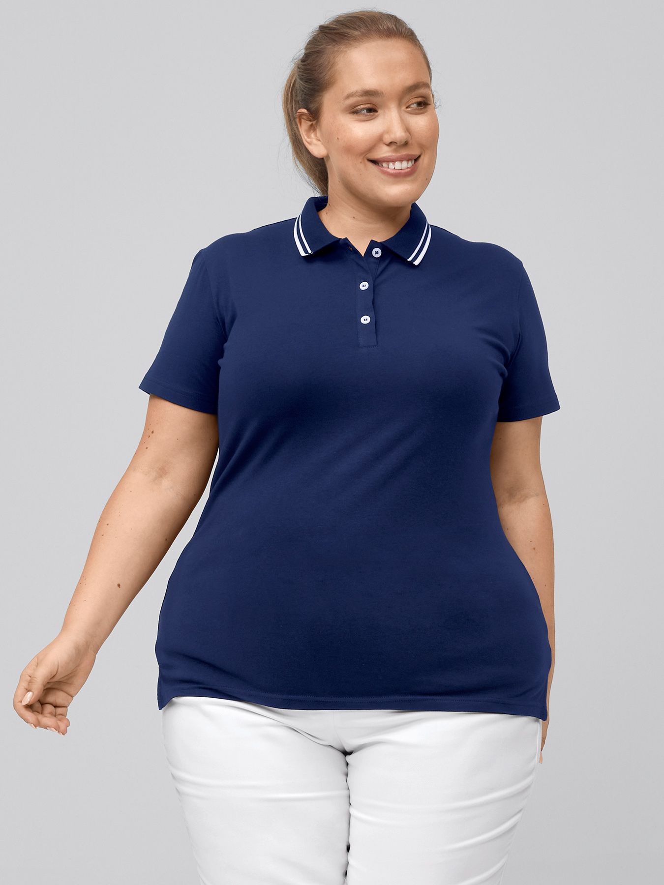 Poloshirt, Single Jersey - Strickkragen