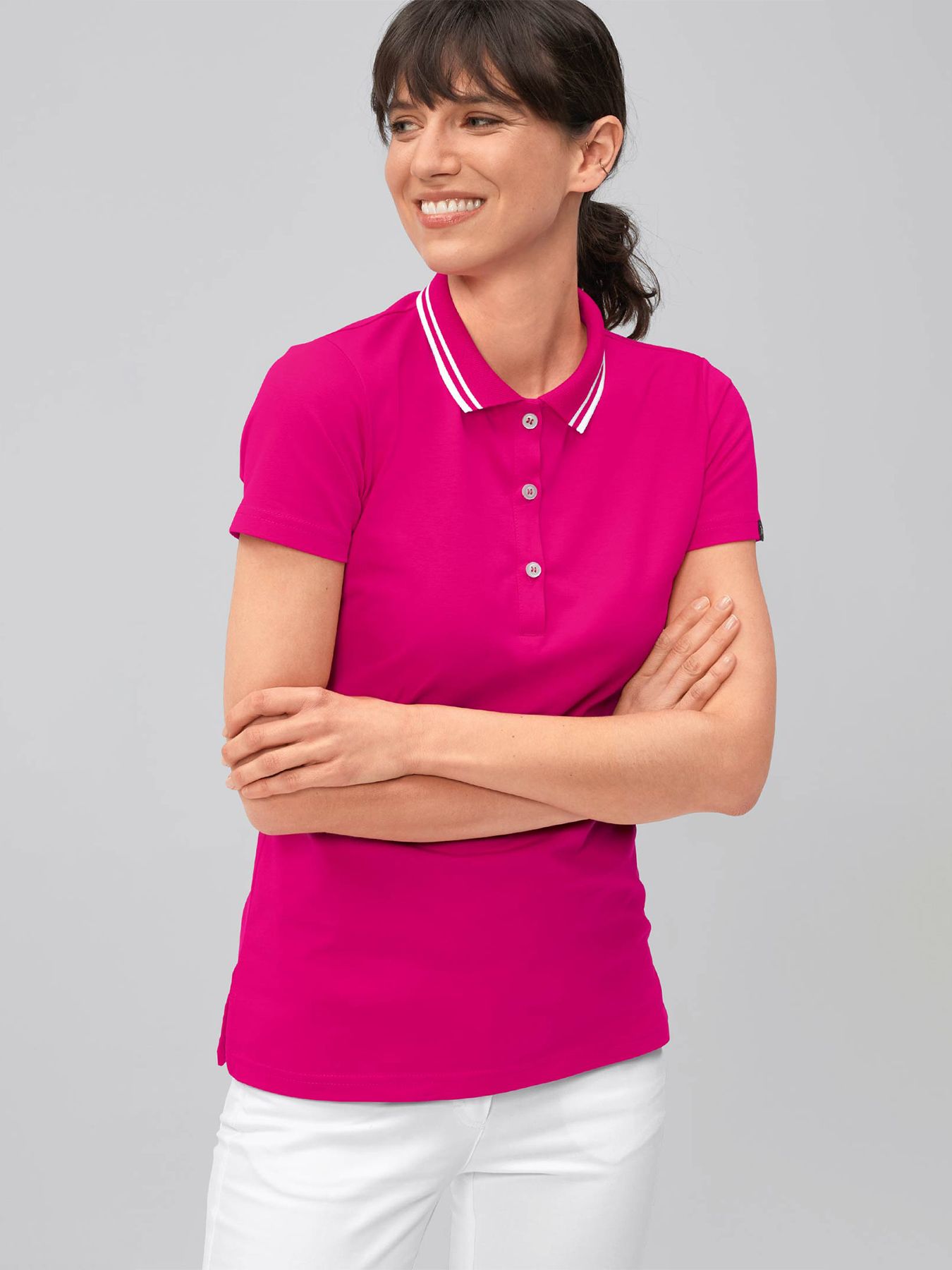 Poloshirt, Single Jersey - Strickkragen