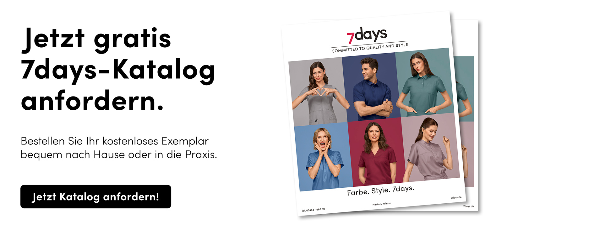Bilder vom 7days Katalog. Mit einem Klick kann per Mail ein Katalog angefordert werden.